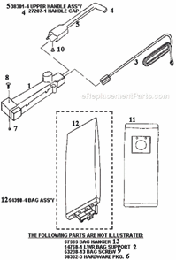 Page E Diagram and Parts List for 9002A  Eureka Upright Vacuum