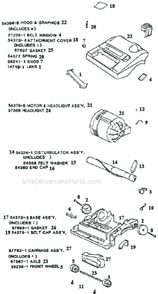 Page B Diagram and Parts List for 9202BT  Eureka Upright Vacuum