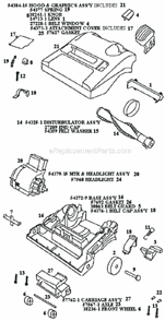 Part Location Diagram of 54417-1 Eureka Package - Carriage Clip