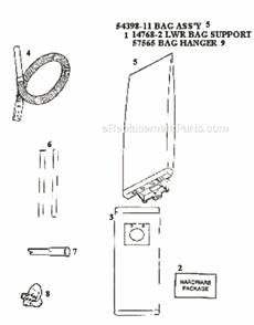 Page A Diagram and Parts List for 9205DT  Eureka Upright Vacuum