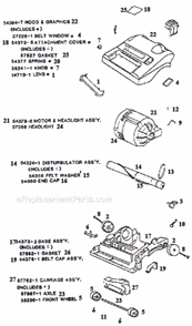 Page B Diagram and Parts List for 9302AT  Eureka Upright Vacuum