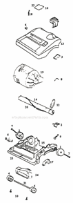 Page A Diagram and Parts List for 9334BT  Eureka Upright Vacuum