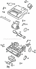 Part Location Diagram of 54379-26 Eureka Motor Assembly Pkgd