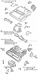 Page B Diagram and Parts List for 9334ET  Eureka Upright Vacuum