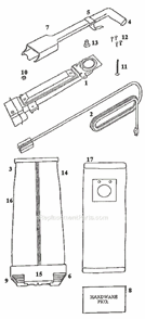 Page D Diagram and Parts List for 9410DT  Eureka Upright Vacuum