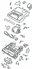Part Location Diagram of 54379-20 Eureka Motor Assembly Pkgd