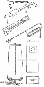 Page D Diagram and Parts List for 9615DT  Eureka Upright Vacuum