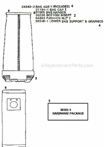 Page D Diagram and Parts List for 9620AT  Eureka Upright Vacuum