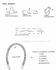 Page A Diagram and Parts List for 9620BTX  Eureka Upright Vacuum