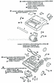 Page B Diagram and Parts List for 9620BTX  Eureka Upright Vacuum