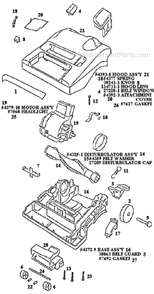 Page B Diagram and Parts List for 9620DT  Eureka Upright Vacuum
