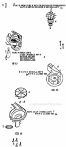 Page C Diagram and Parts List for 9621ATV  Eureka Upright Vacuum