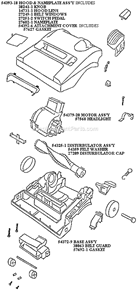 Page B Diagram and Parts List for 9622AT  Eureka Upright Vacuum