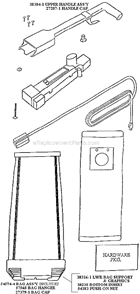 Page D Diagram and Parts List for 9622AT  Eureka Upright Vacuum