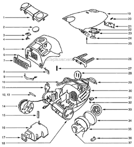 Part Location Diagram of 61577 Eureka Motor Seal Ring