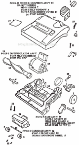 Page B Diagram and Parts List for 9721ATX  Eureka Upright Vacuum