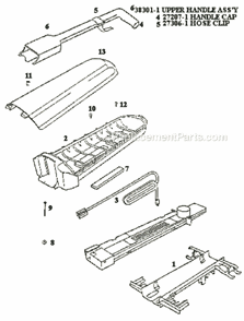 Page D Diagram and Parts List for 9721ATX  Eureka Upright Vacuum