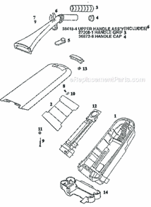 Page D Diagram and Parts List for 9730BT  Eureka Upright Vacuum