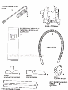 Part Location Diagram of 54699-1 Eureka Hose Assembly Cartoned