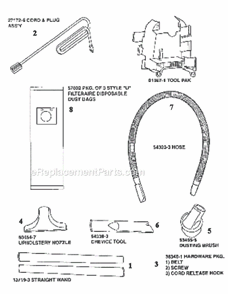 Page A Diagram and Parts List for 9734AT  Eureka Upright Vacuum