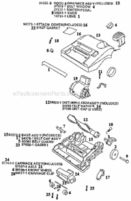 Part Location Diagram of 54356-6 Eureka Hood Conversion Kit