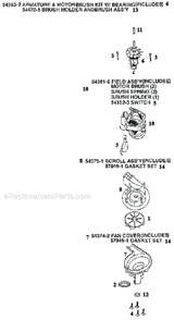 Page C Diagram and Parts List for 9734AT  Eureka Upright Vacuum