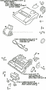 Part Location Diagram of 54379-21 Eureka Motor Assembly Pkgd