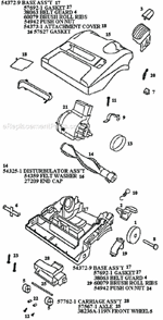 Page B Diagram and Parts List for 9734DTH  Eureka Upright Vacuum