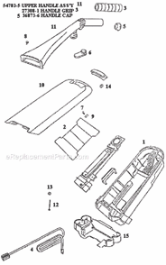 Page D Diagram and Parts List for 9734DTH  Eureka Upright Vacuum