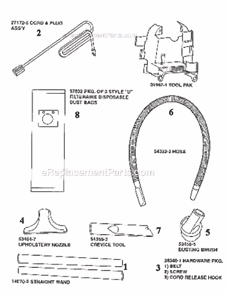 Page A Diagram and Parts List for 9740BT  Eureka Upright Vacuum