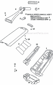 Page D Diagram and Parts List for 9740BT  Eureka Upright Vacuum