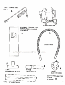 Page A Diagram and Parts List for 9741AT  Eureka Upright Vacuum