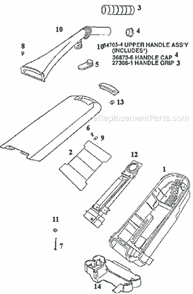 Page D Diagram and Parts List for 9741AT  Eureka Upright Vacuum