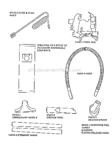 Page A Diagram and Parts List for 9750ATV  Eureka Upright Vacuum