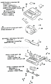 Page B Diagram and Parts List for 9750AT  Eureka Upright Vacuum