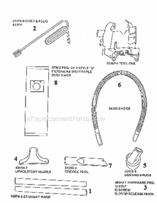 Page A Diagram and Parts List for 9750BTV  Eureka Upright Vacuum