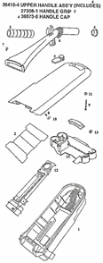 Page D Diagram and Parts List for 9750BT  Eureka Upright Vacuum