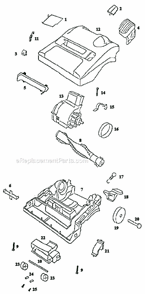 Page B Diagram and Parts List for 9752AT  Eureka Upright Vacuum