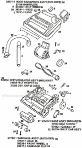 Page B Diagram and Parts List for 9834AT  Eureka Upright Vacuum