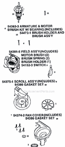 Page C Diagram and Parts List for 9834AT  Eureka Upright Vacuum