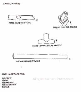 Page A Diagram and Parts List for 9834BT  Eureka Upright Vacuum