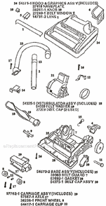 Part Location Diagram of 54573-2 Eureka Base Assembly Cartoned