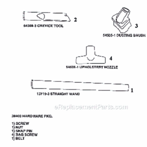 Page A Diagram and Parts List for 9845AT  Eureka Upright Vacuum