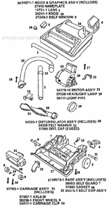 Page B Diagram and Parts List for 9845AT  Eureka Upright Vacuum