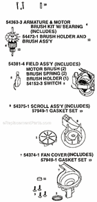 Page C Diagram and Parts List for 9845AT  Eureka Upright Vacuum