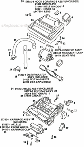 Page B Diagram and Parts List for 9845BT  Eureka Upright Vacuum