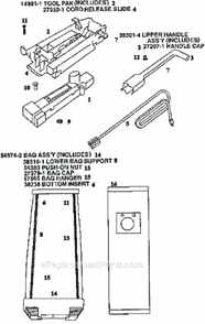 Page D Diagram and Parts List for 9845BT  Eureka Upright Vacuum
