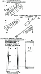 Page D Diagram and Parts List for 9855AT  Eureka Upright Vacuum