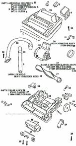 Page B Diagram and Parts List for 9855BTH  Eureka Upright Vacuum