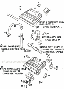 Part Location Diagram of 54821 Eureka Replacement Diverter Valv